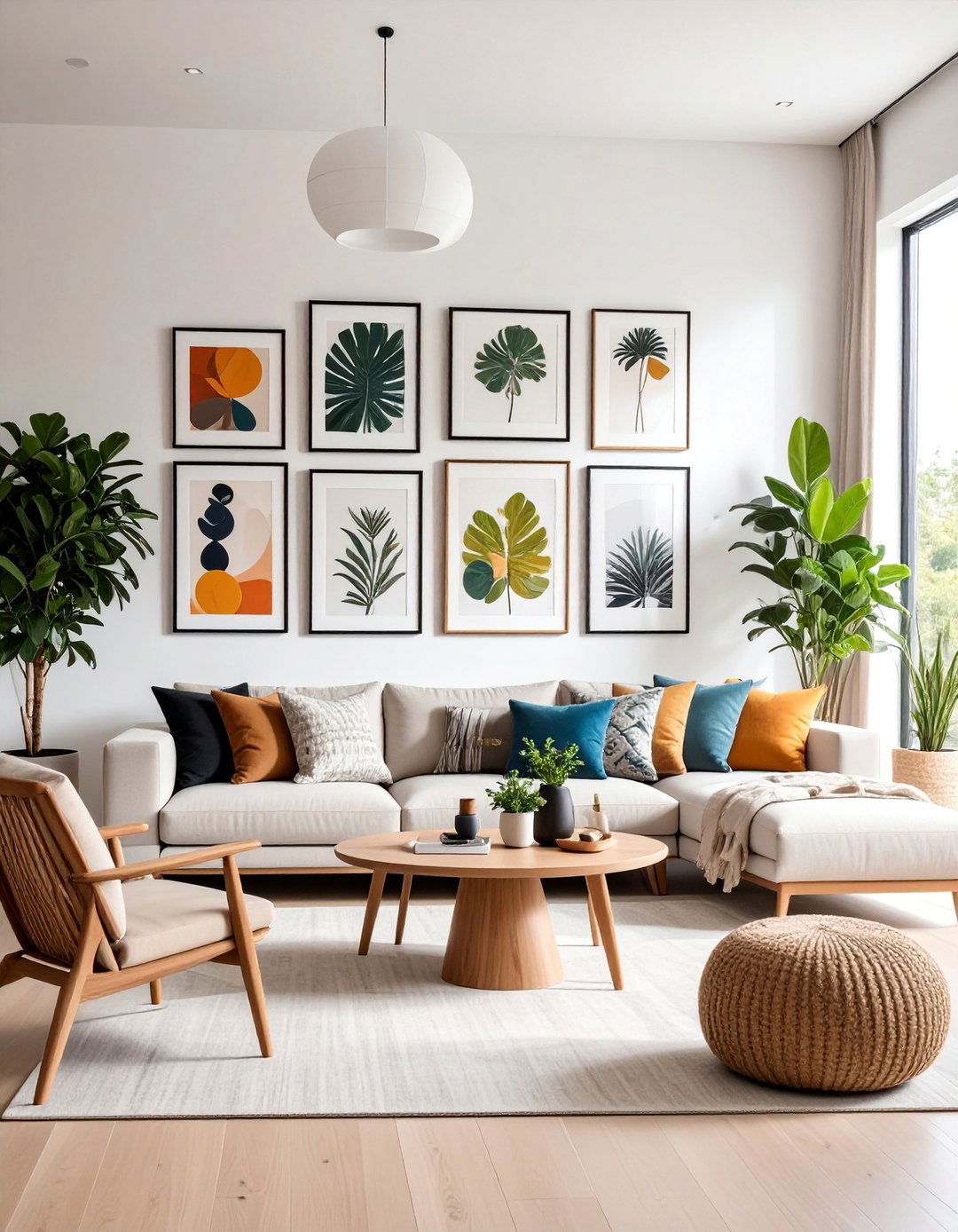 Asymmetrical Gallery Wall with Mixed Frame Styles - 25 Wall Collage Ideas