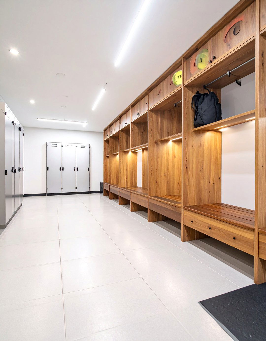 Athletic Garage Entryway with Sports Equipment Storage - 25 Garage Entryway Ideas