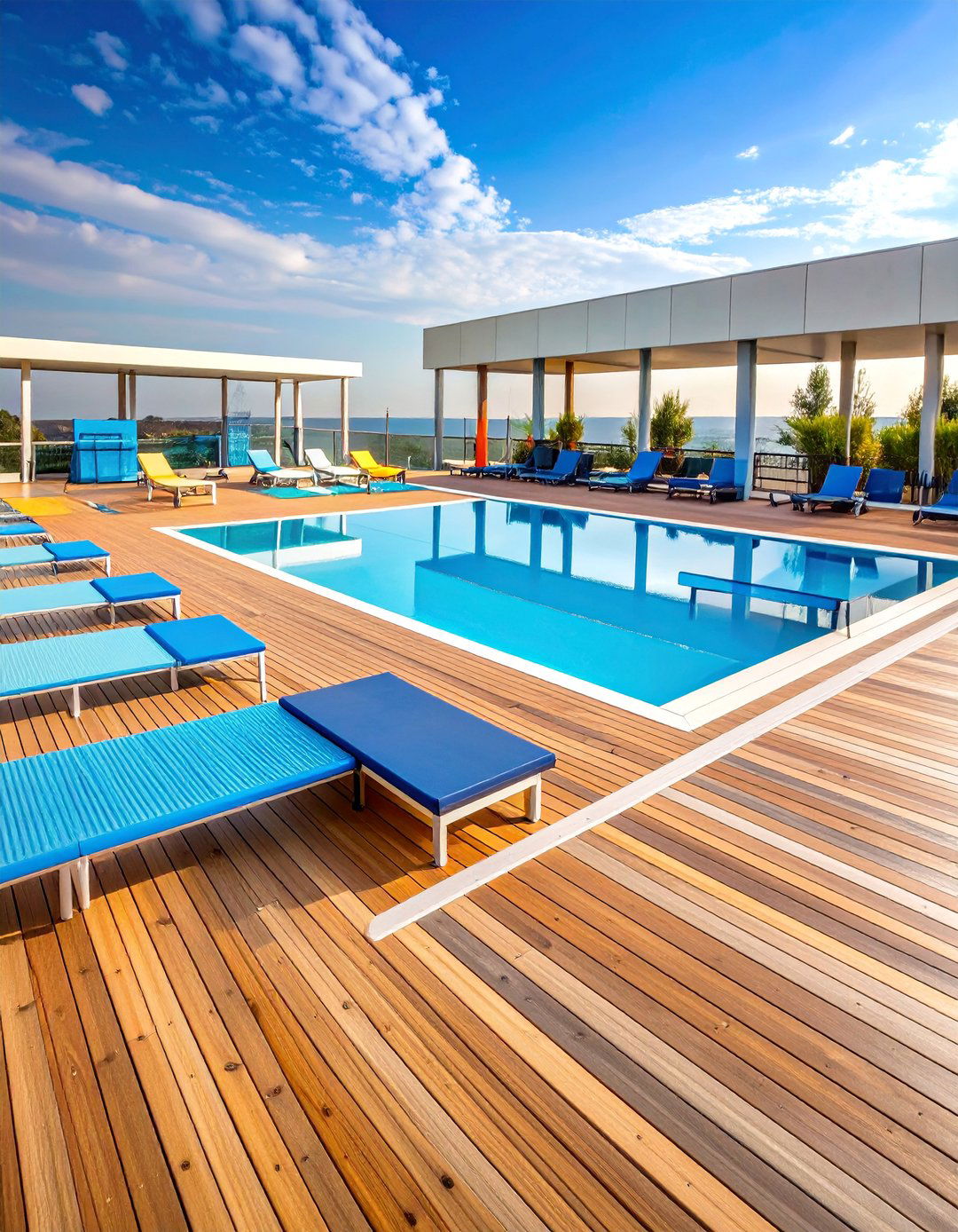 Athletic and Recreation Deck with Activity Zones - 25 Above-ground Pool With Deck Ideas