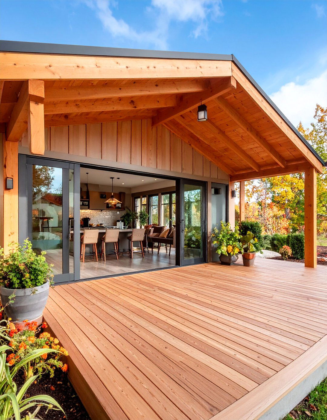 Attached Shed Roof Porch with Home Integration - 25 Shed Roof Porch Design Ideas