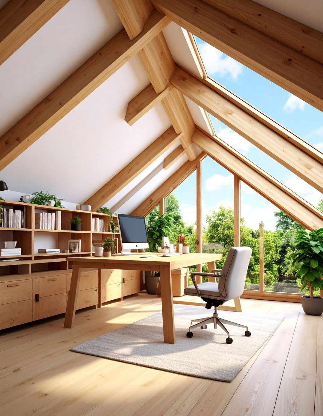 Attic Loft Office Retreat - 25 Modern Home Office Ideas