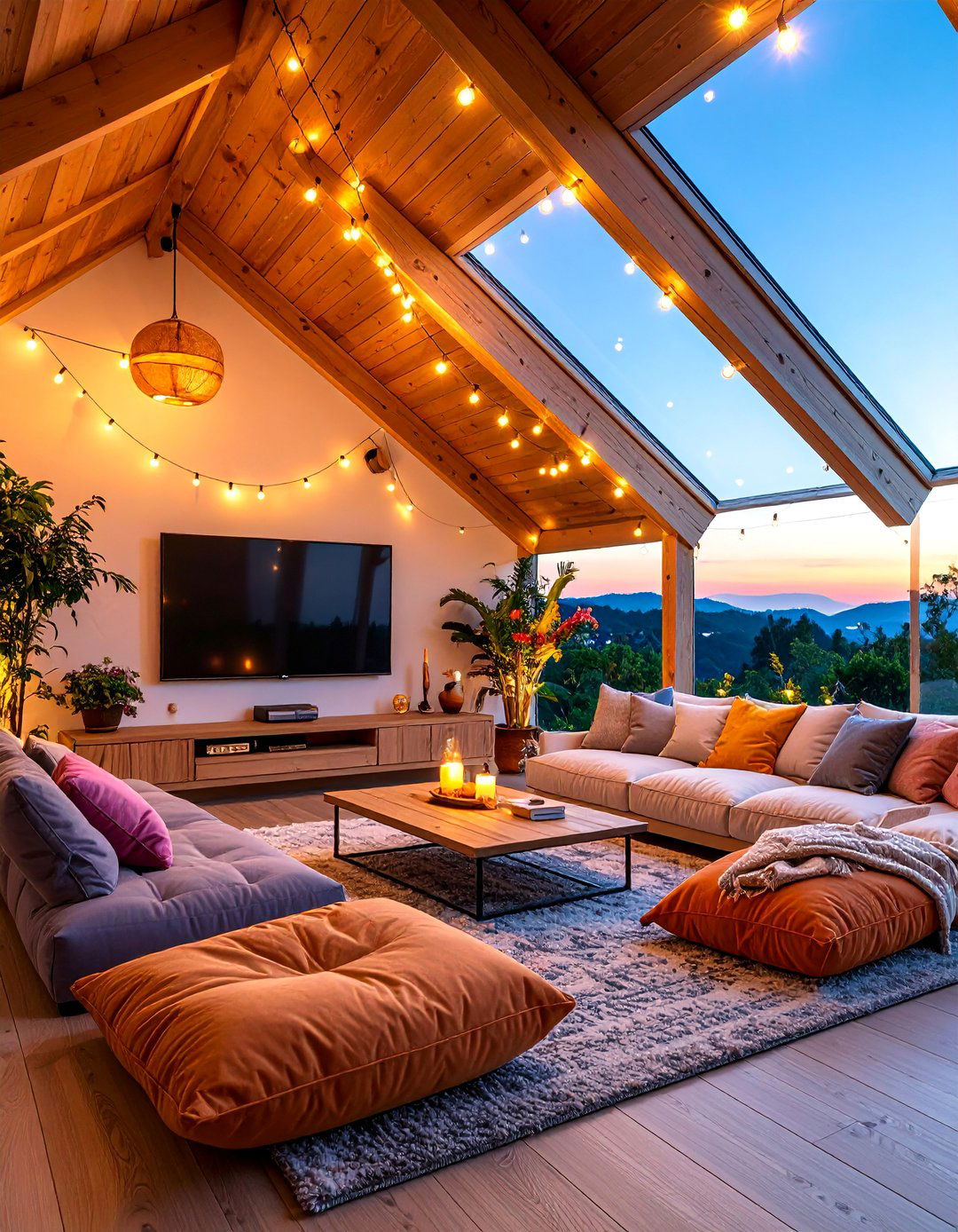 Attic TV Lounge with Sloped Ceiling Design - 25 Small Living Room Ideas With Tv