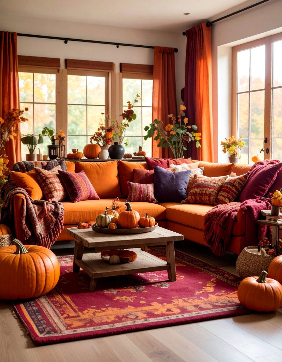 Autumn Harvest Living Room with Warm Seasonal Colors - 25 Ralph Lauren Living Room Ideas