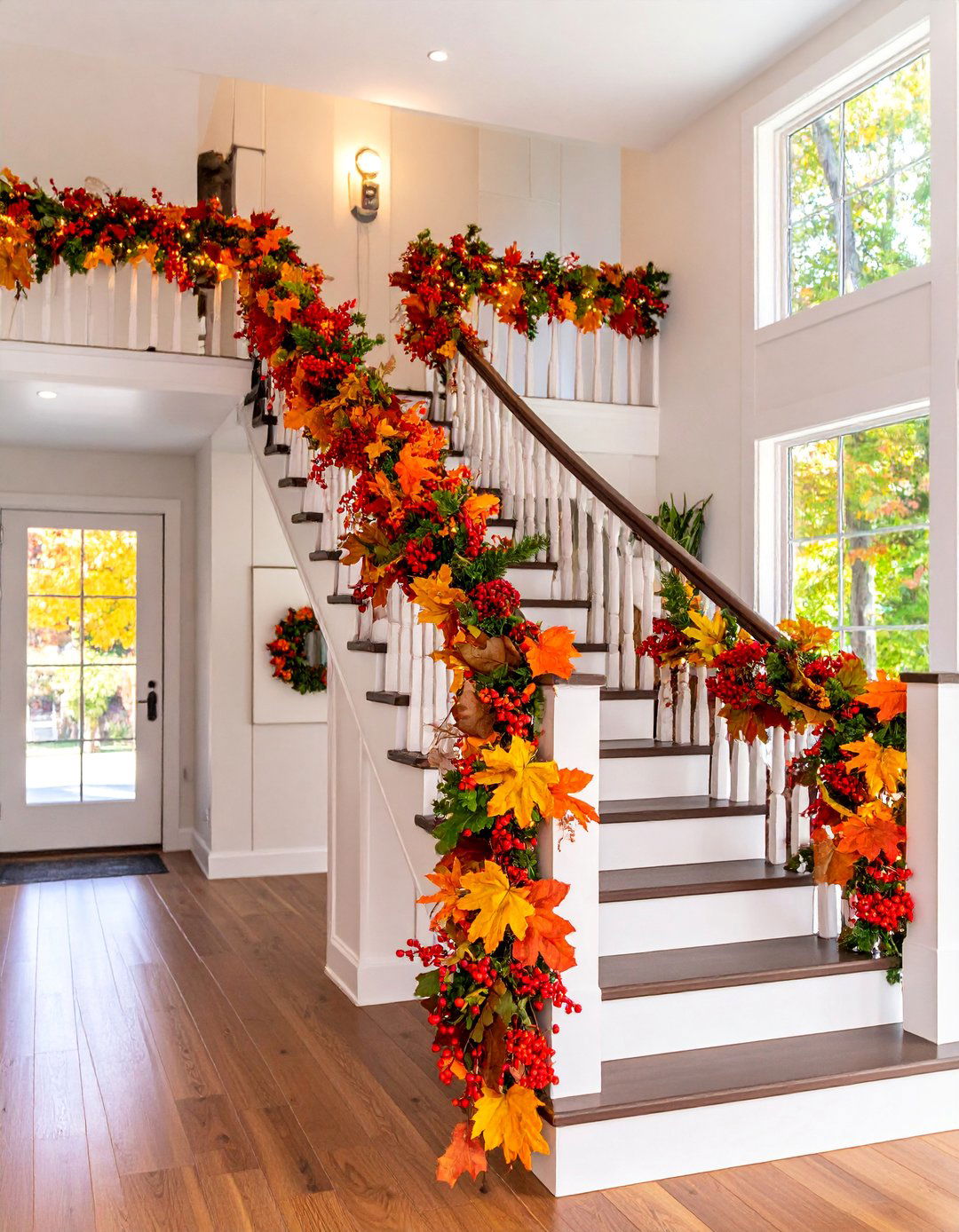 Autumn Leaf and Berry Garland - 25 Thanksgiving Decor Ideas
