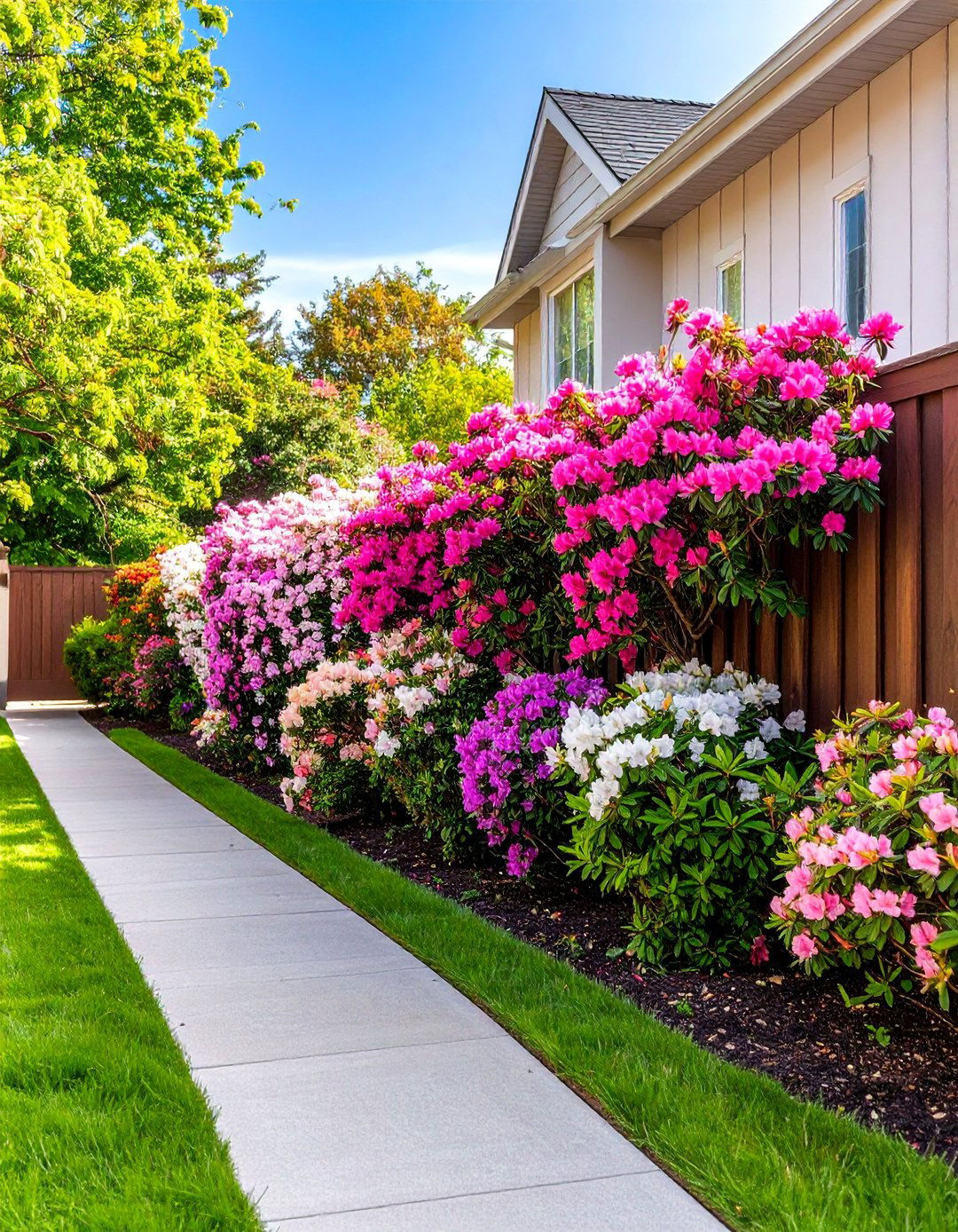 Azalea Hedge Garden for Privacy Screening - 25 Azalea Garden Ideas