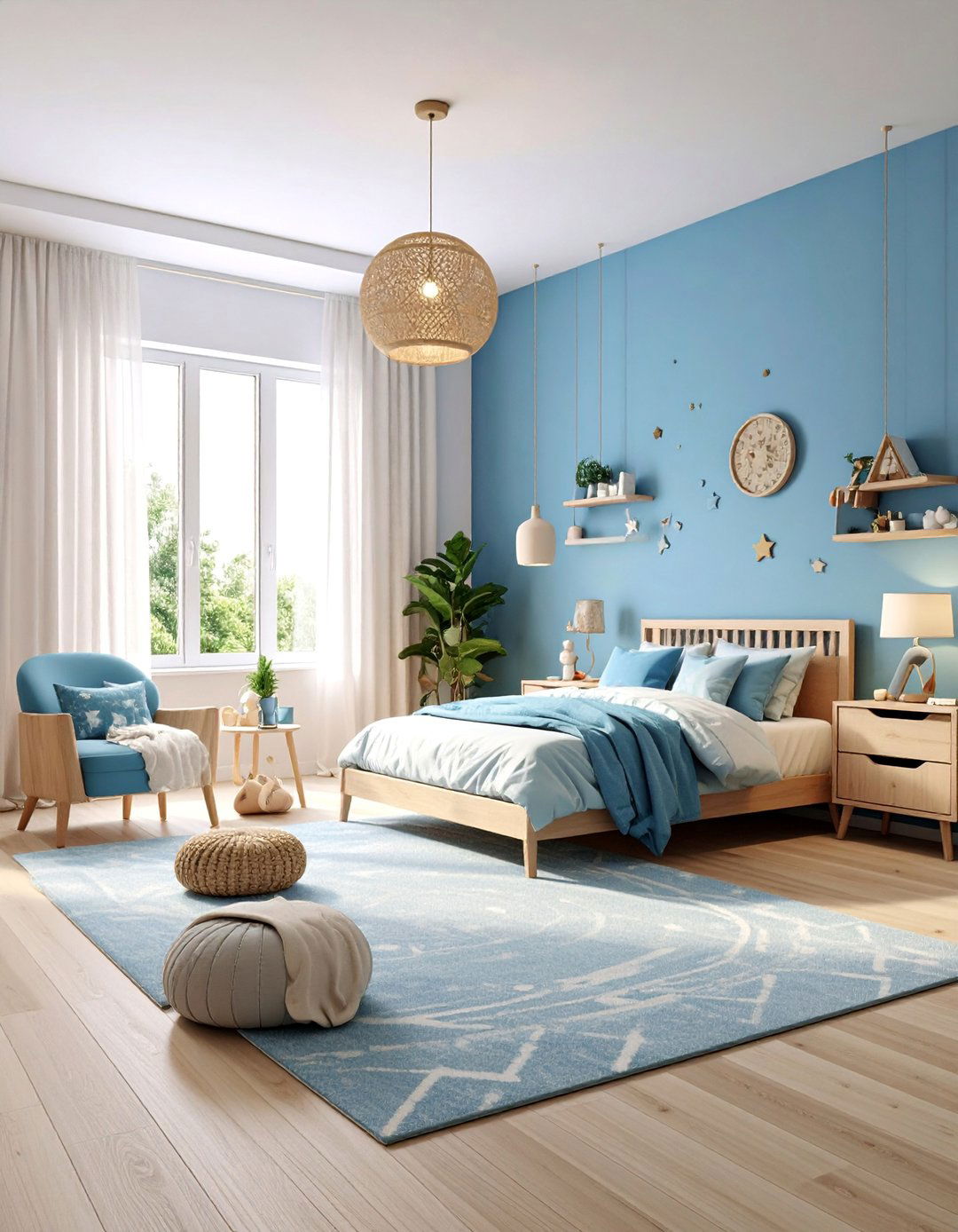 Baby Blue Nursery Sophistication with Modern Touches - 25 Moody Blue Bedroom Ideas