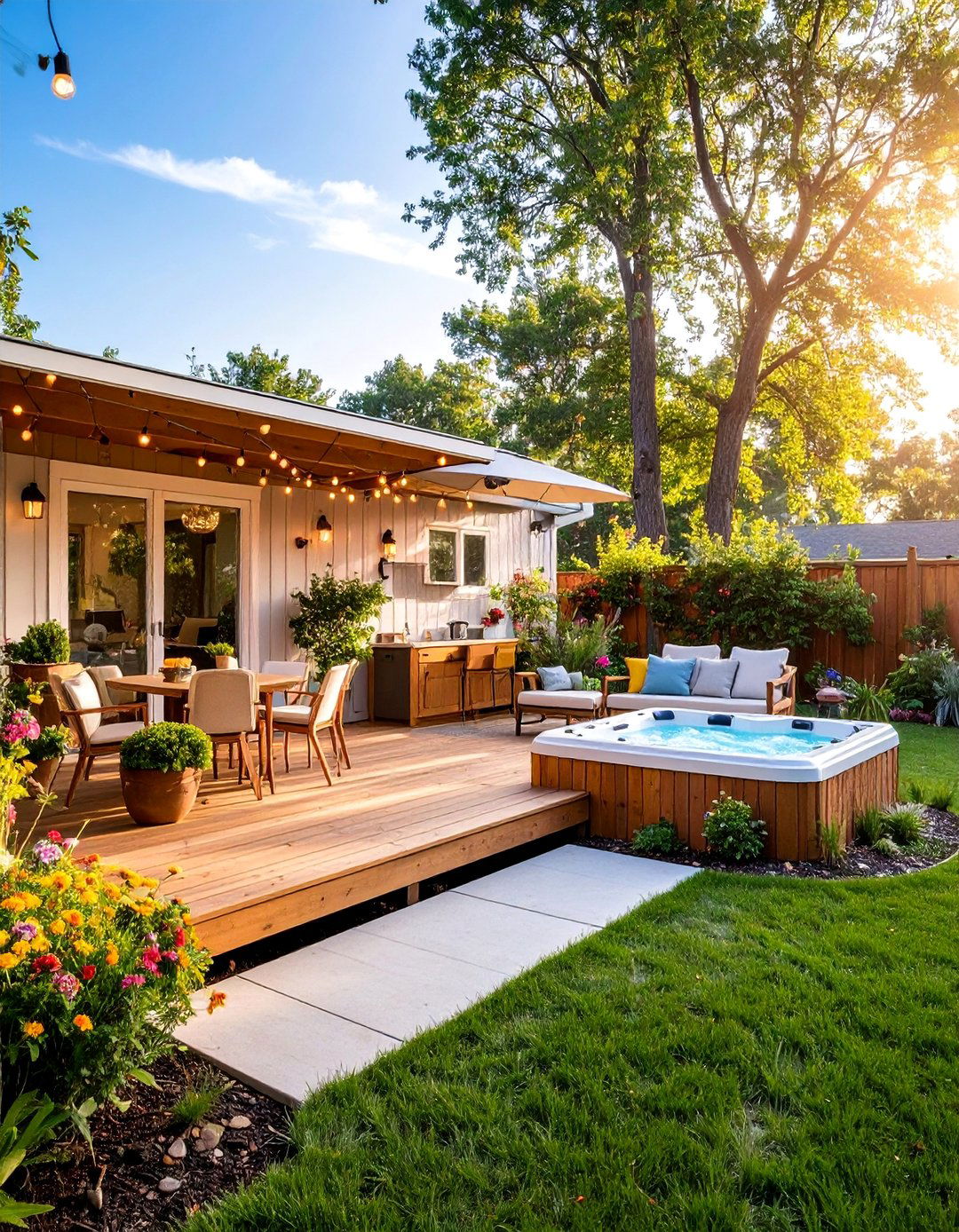 Back Deck Entertainment Area - 25 Mobile Home Porch Ideas