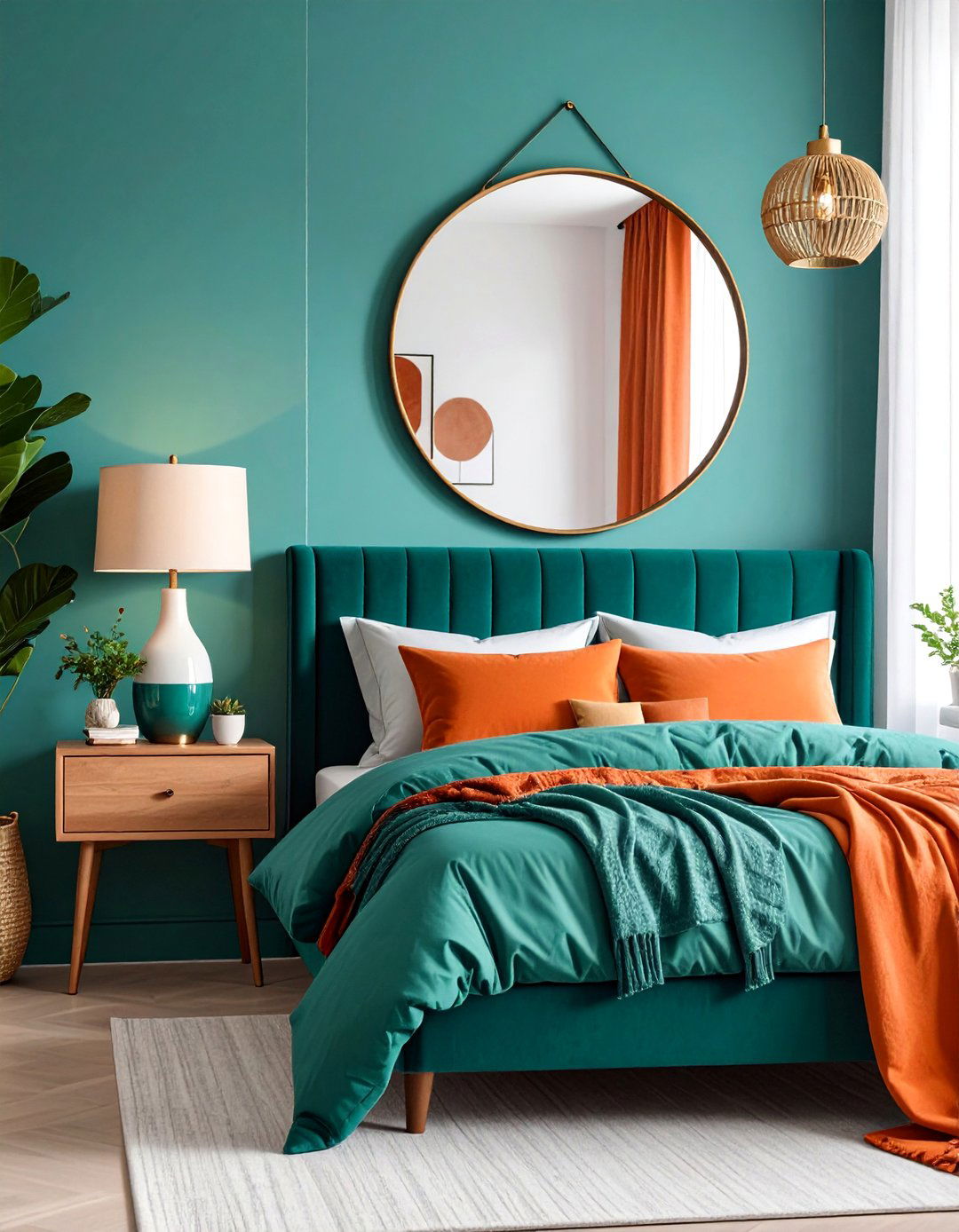 Back Painted Color Edge Mirror Behind Nightstand Pop - 25 Mirror Behind Nightstand Design Ideas