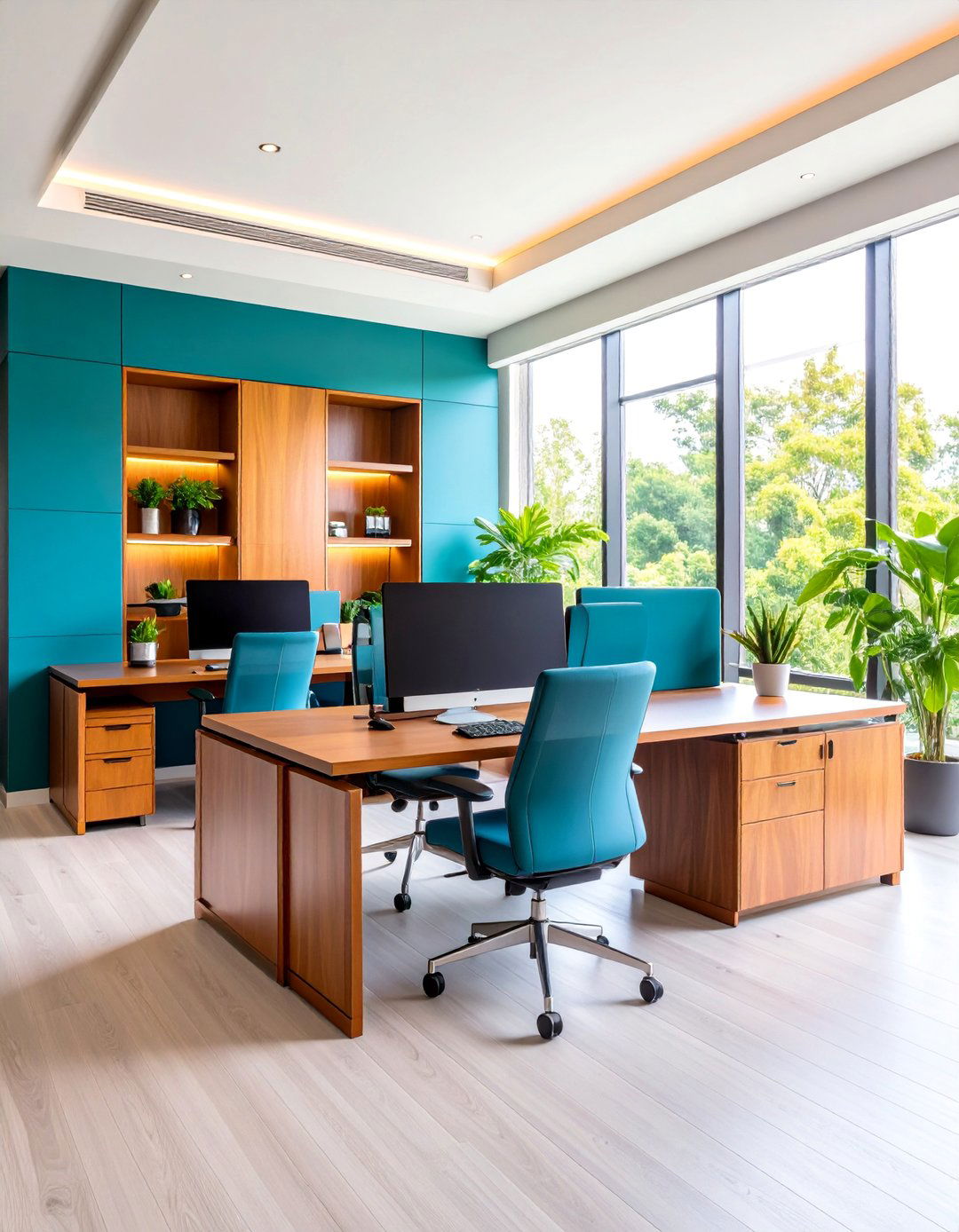 Back to Back Executive Office with Privacy Screens - 25 Home Office for Couples Ideas and Designs