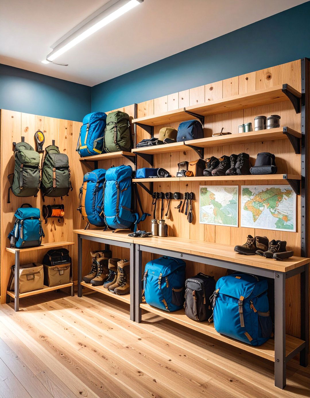 Backcountry Hunting Gear Organization Station - 25 Hunting Man Cave Ideas