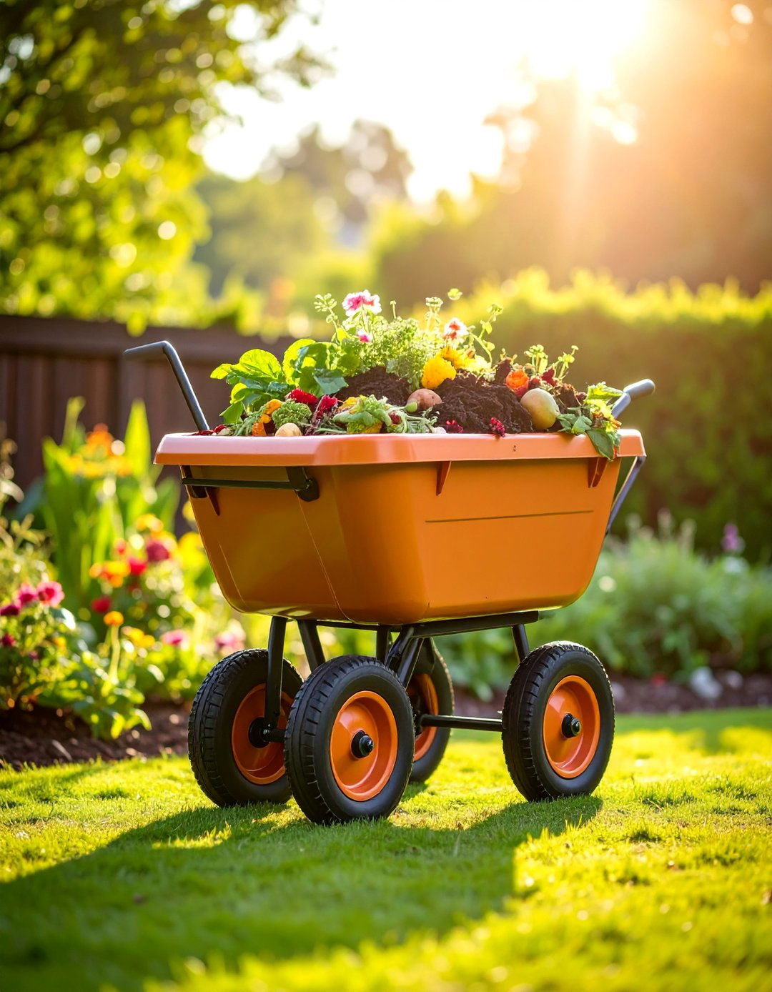 Backyard Compost Tumbler - 25 Old Wheelbarrow Ideas