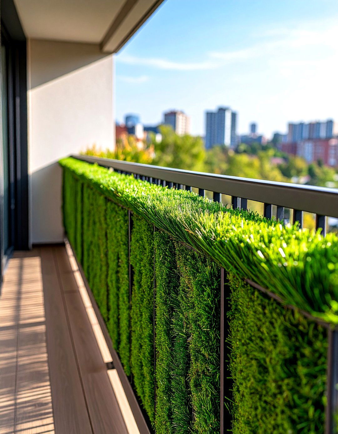 Balcony Privacy Grass Screen - 25 Artificial Grass Wall Design Ideas