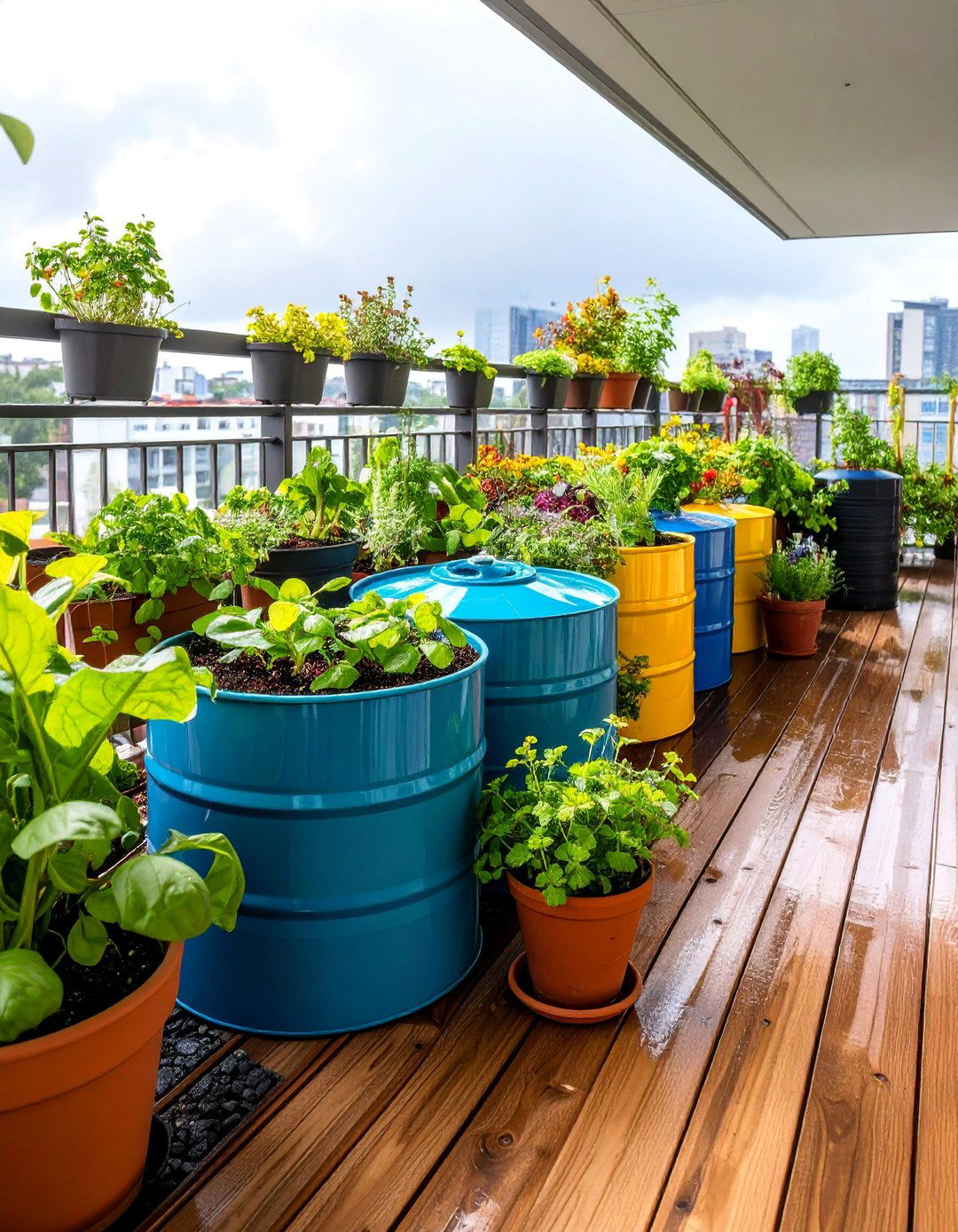 Balcony Rainwater Collection Garden - 25 Green Balcony Ideas