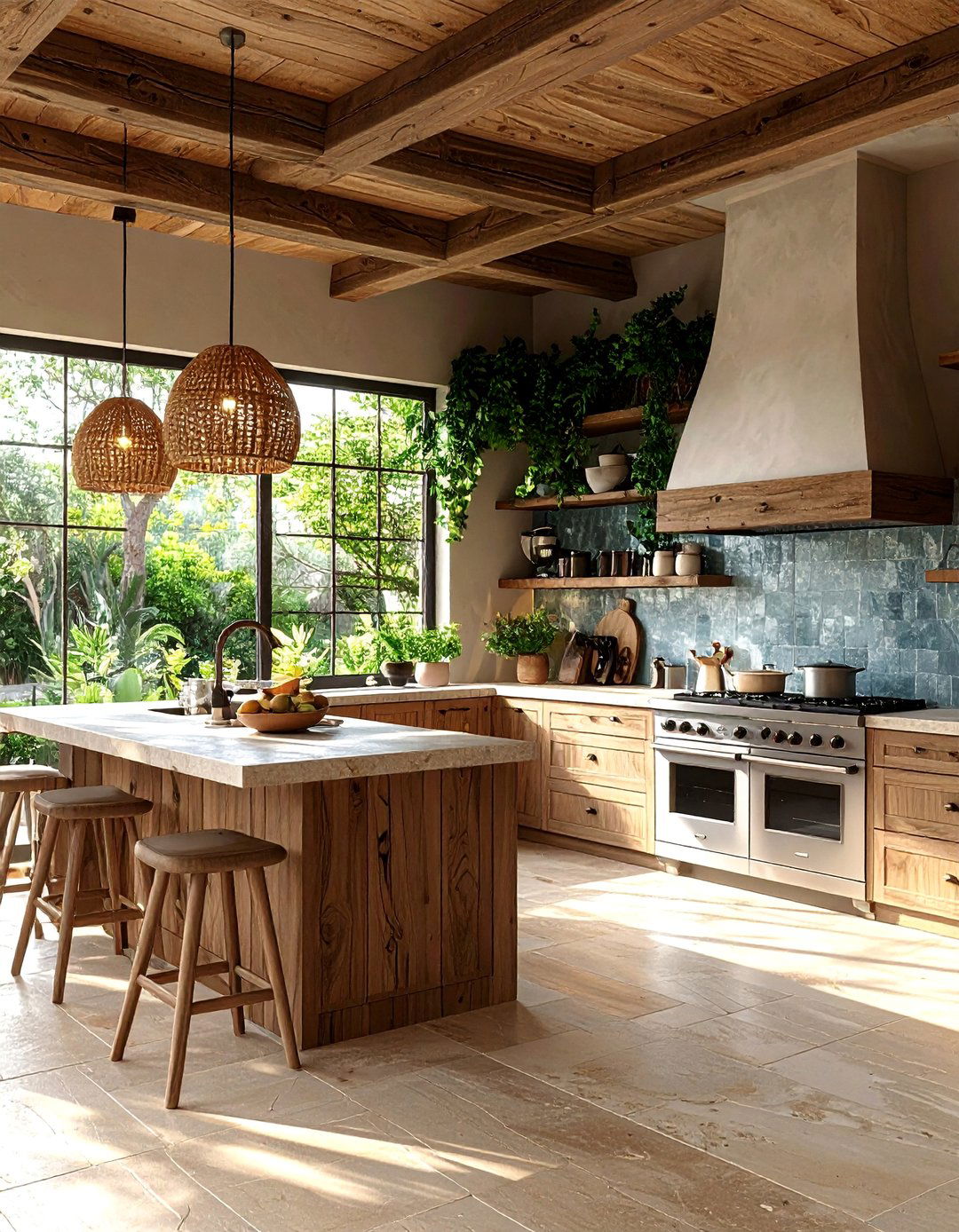 Balearic Islands Kitchen with Natural Textures - 25 Mediterranean Kitchen Ideas