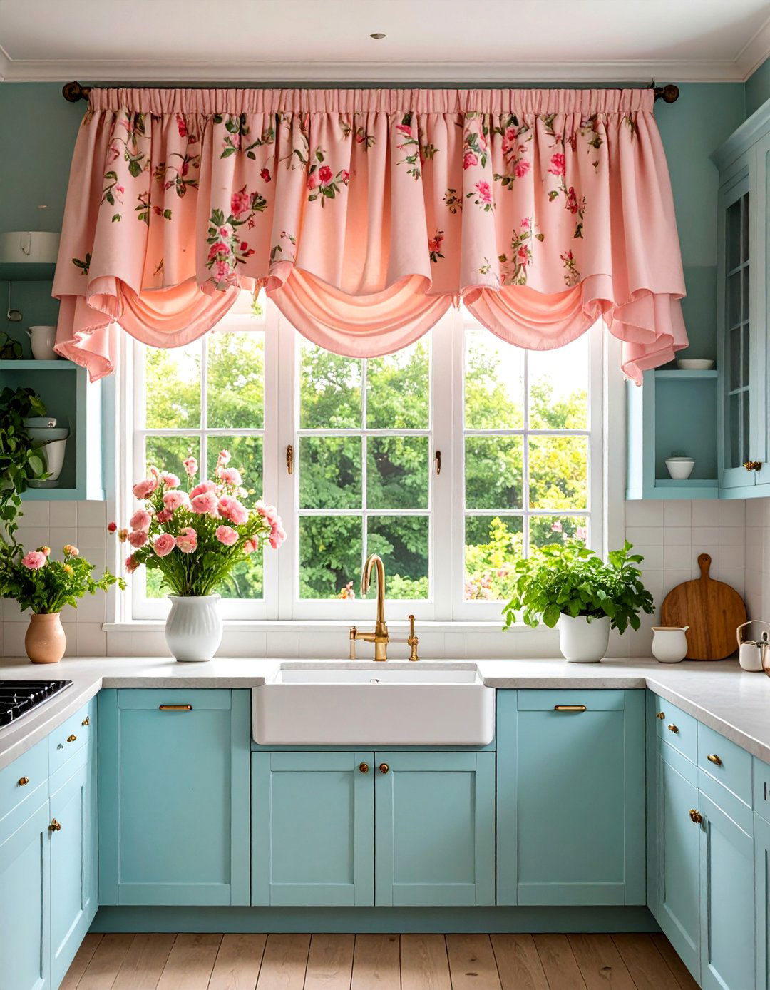 Balloon Valances with Ruffled Edges - 25 Kitchen Curtain Ideas