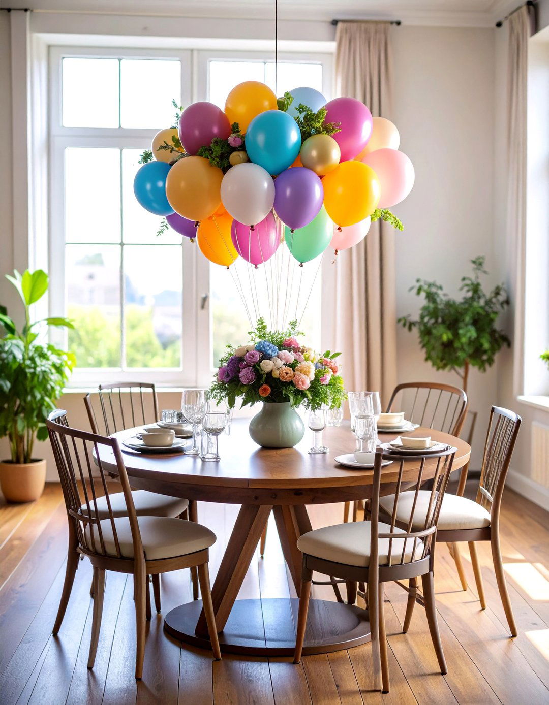 Balloon Wreath Table Centerpiece - 25 Balloon Centerpiece Ideas