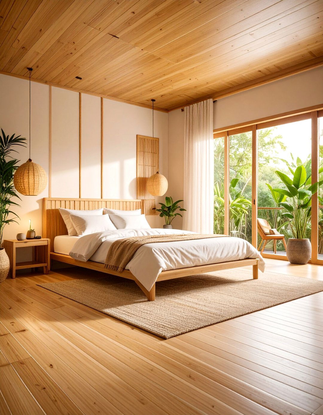 Bamboo Bedroom Flooring with Natural Eco Friendly Design - 25 Bedroom Flooring Ideas