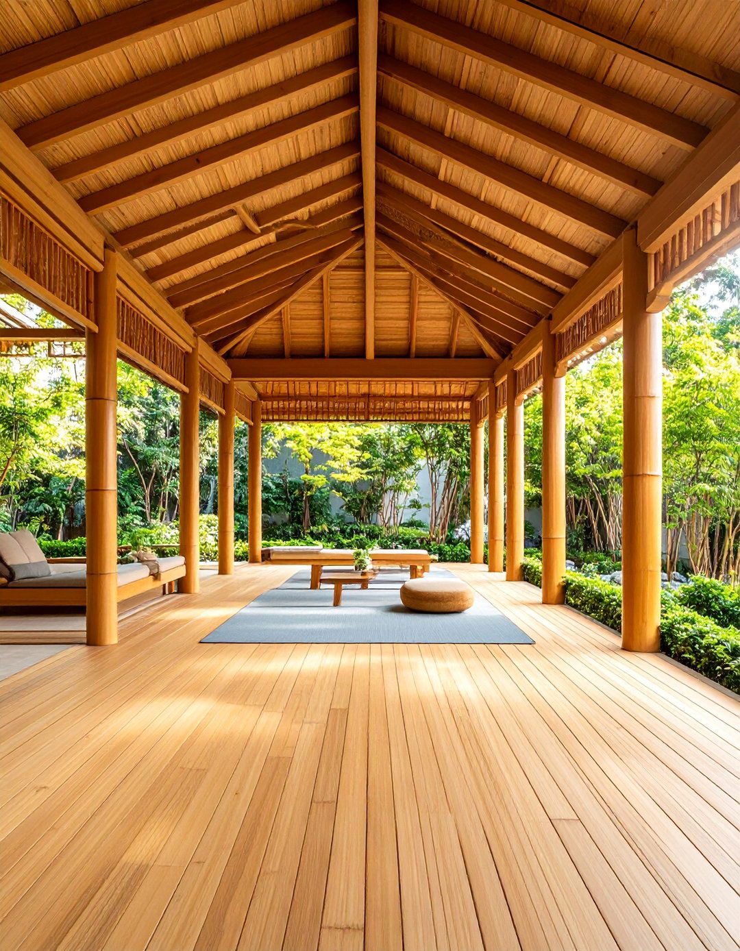 Bamboo Decking with Sustainable Materials - 25 Gazebo Floor Ideas