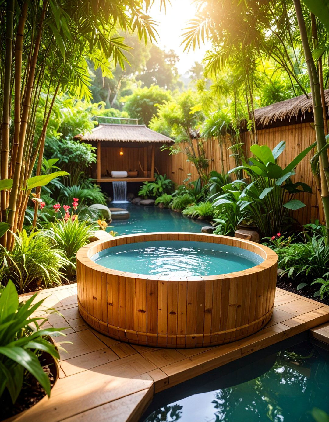 Bamboo Eco Friendly Soaking Tub - 25 Outdoor Bathtub Ideas