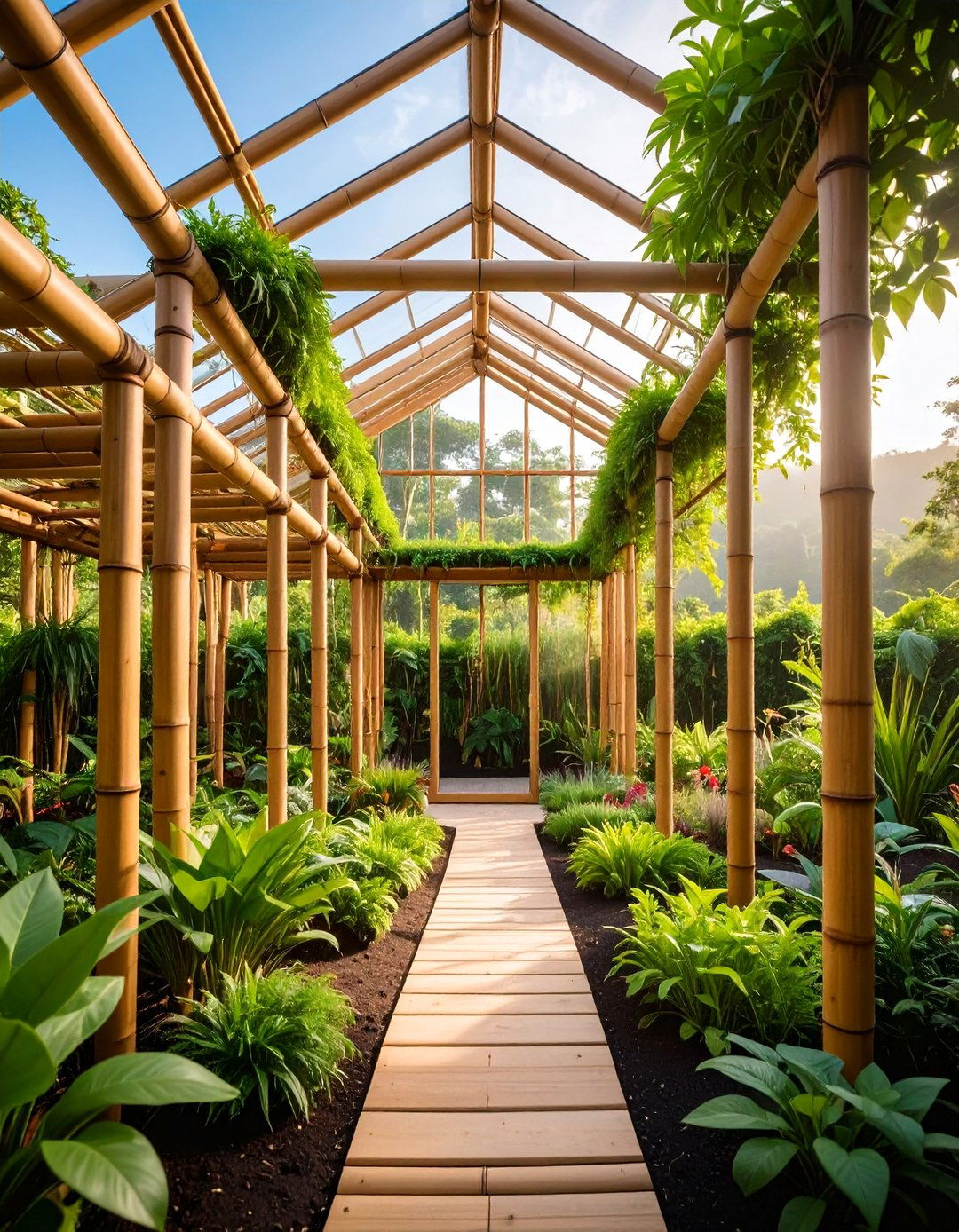 Bamboo Greenhouse with Sustainable Framework - 25 Greenhouse Ideas