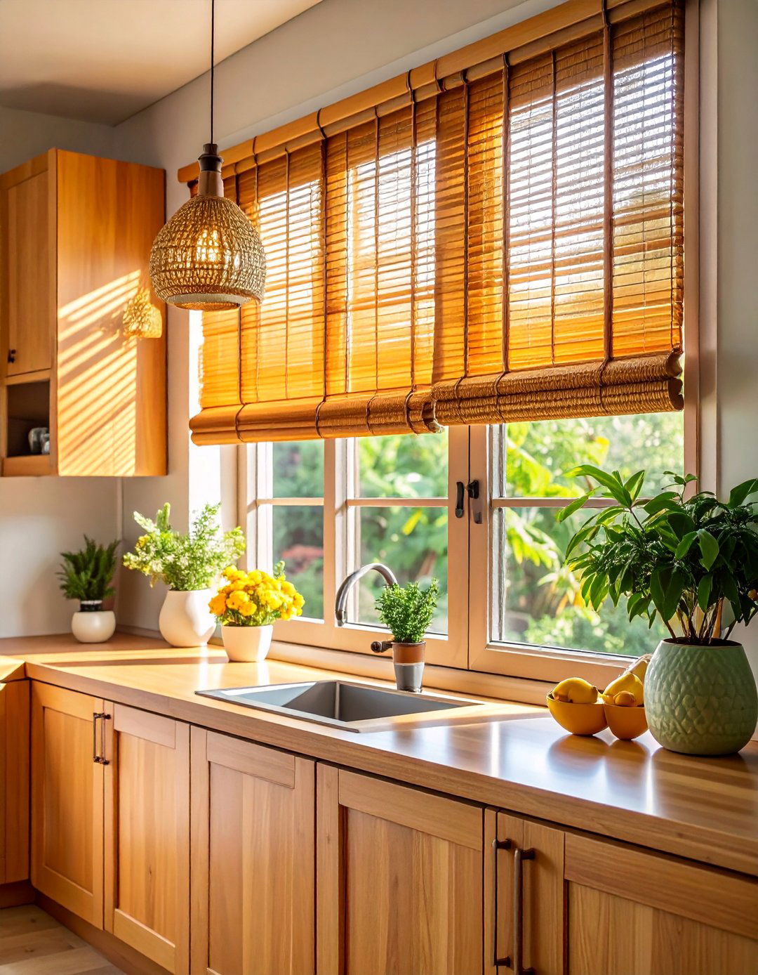 Bamboo Kitchen Window Shades - 25 Kitchen Curtain Ideas