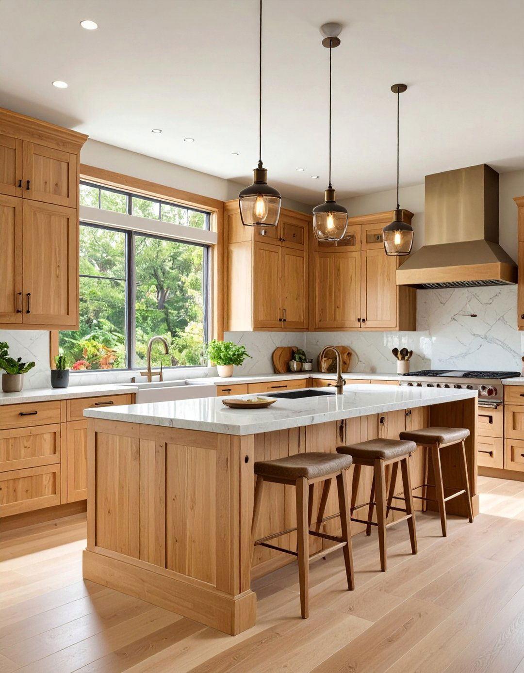 Bamboo Kitchen with Craftsman Hardware Details - 25 Craftsman Kitchen Ideas