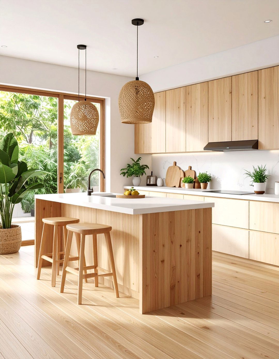 Bamboo Minimalist Kitchen with Sustainable Elements - 25 Natural Kitchen Design Ideas