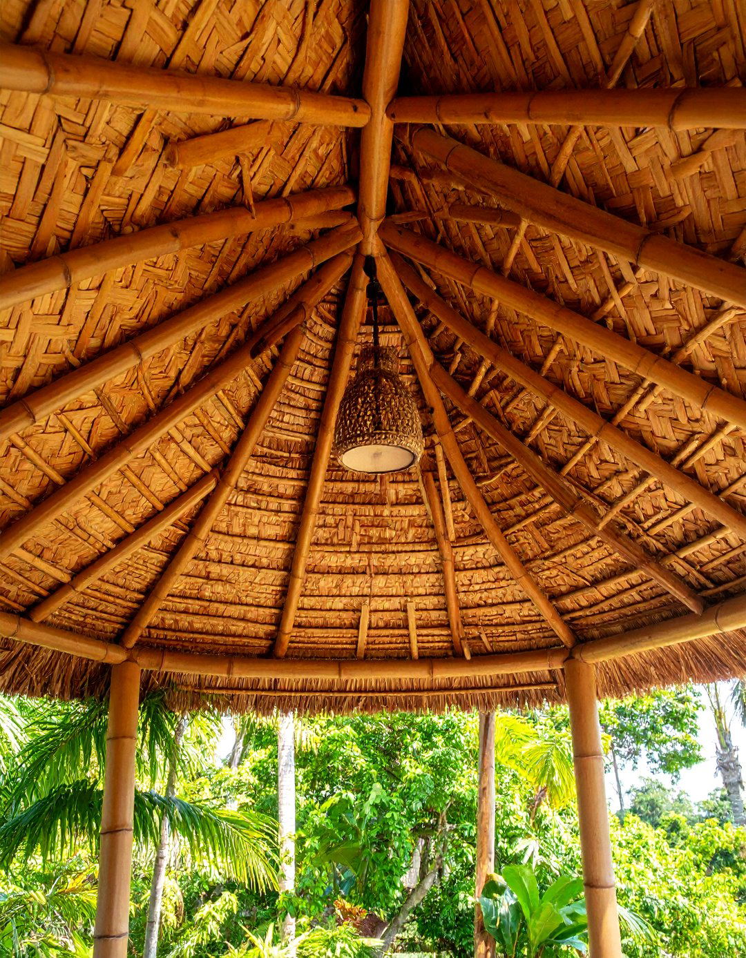 Bamboo Panel Tropical Retreat - 25 Porch Ceiling Ideas