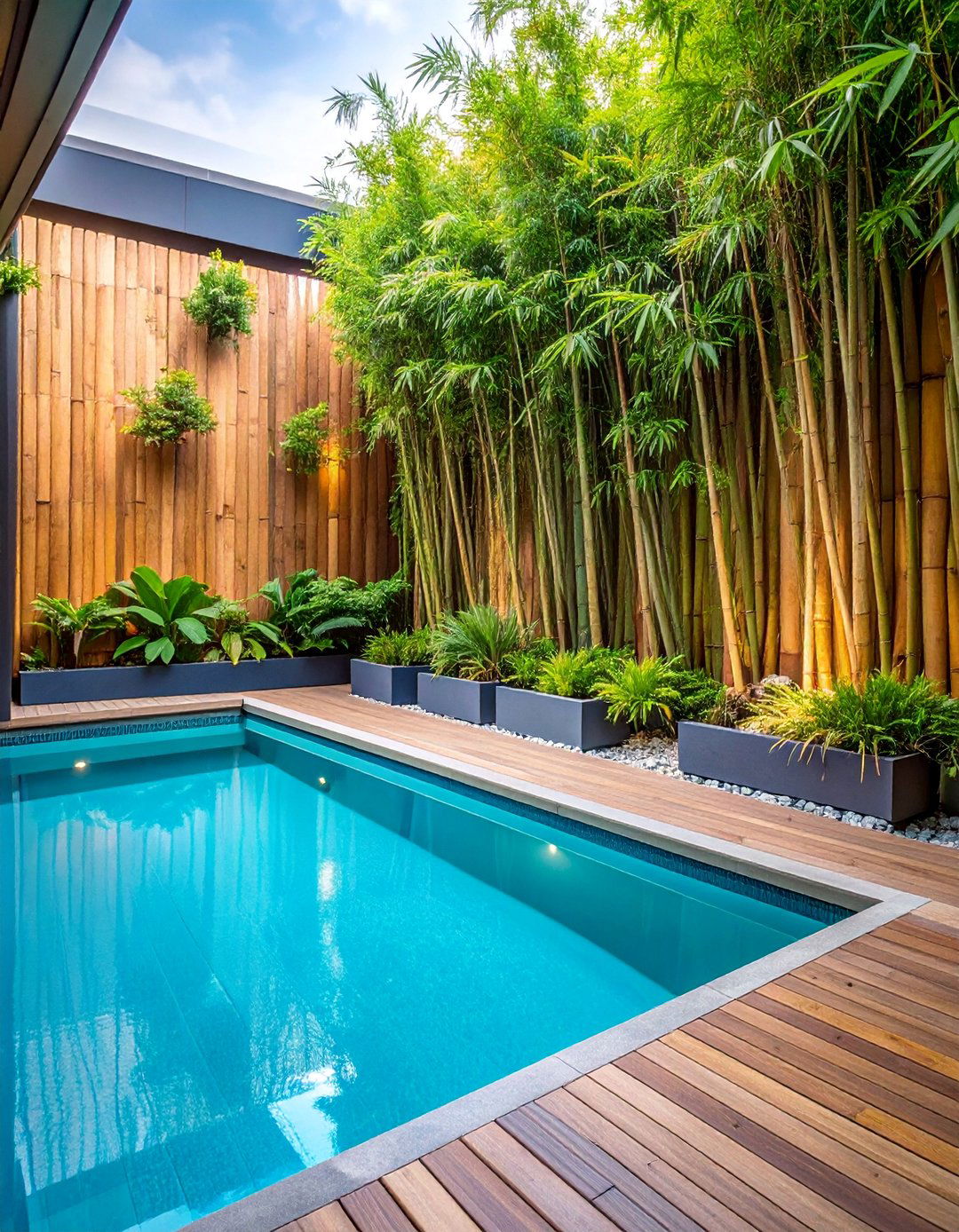 Bamboo Pool Privacy Wall - 25 Pool Privacy Ideas