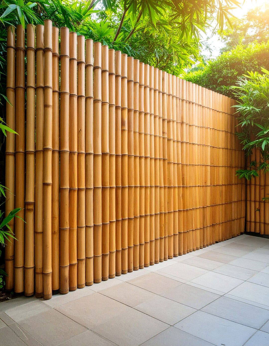 Bamboo Screen Corner Fence Design - 25 Corner Fence Ideas