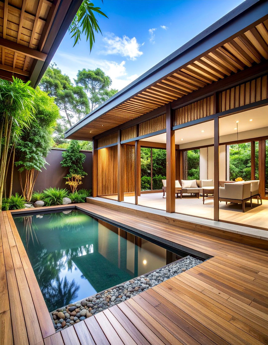 Bamboo Screen Porch with Asian Inspired Elements - 25 Modern Front Porch Ideas