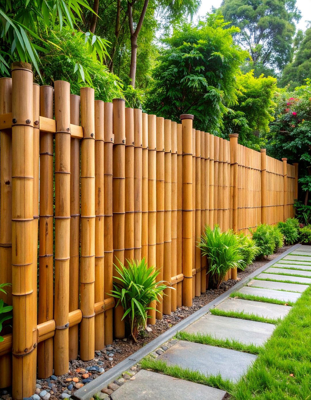 Bamboo Split Rail Garden Fence - 25 Split Rail Fence Ideas