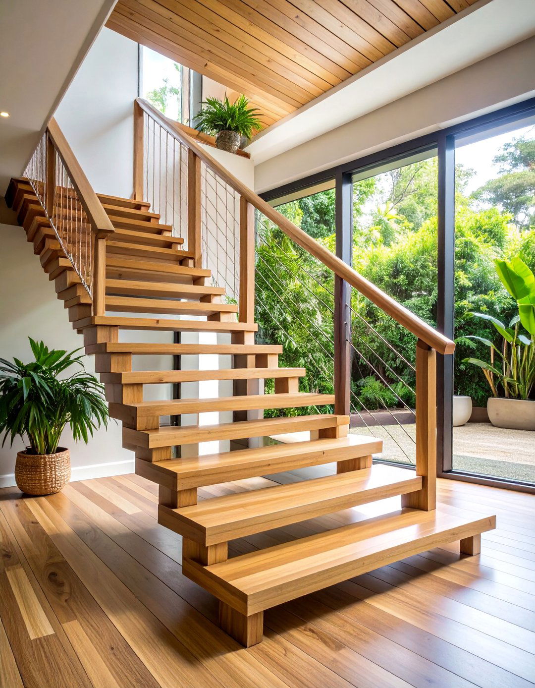 Bamboo Staircase with Sustainable Materials - 25 Contemporary Staircase Design Ideas
