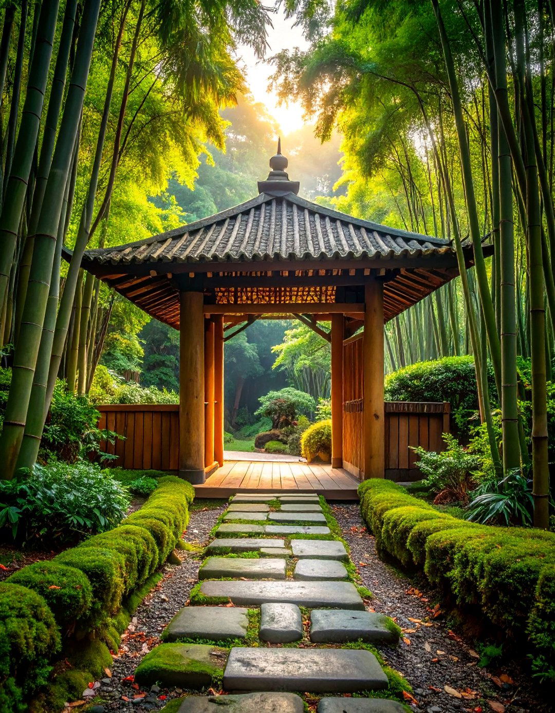 Bamboo Sukashi Lattice Gate - 25 Japanese Garden Gate Design Ideas
