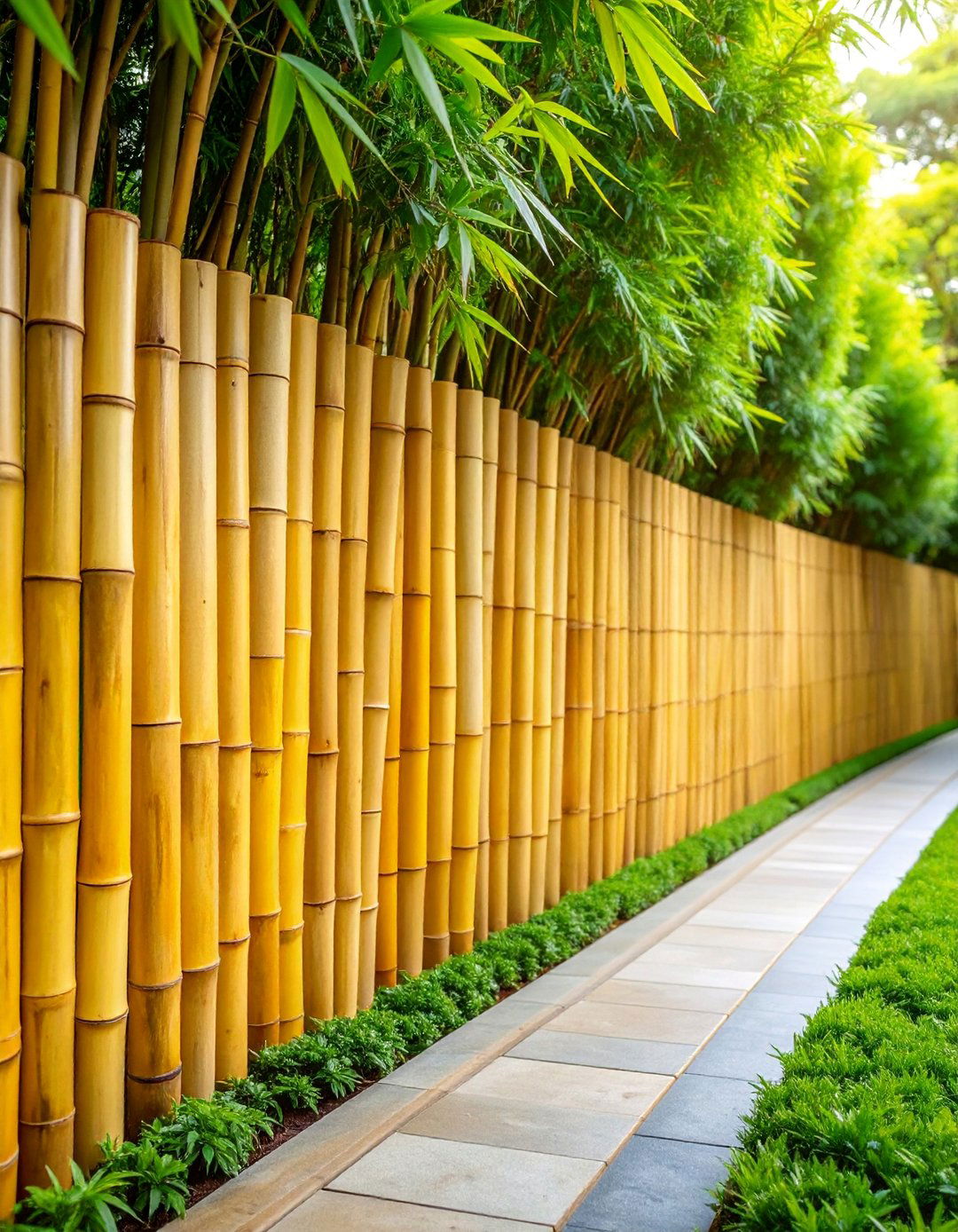 Bamboo Sustainable Strip Borders - 25 Modern Garden Edging Ideas