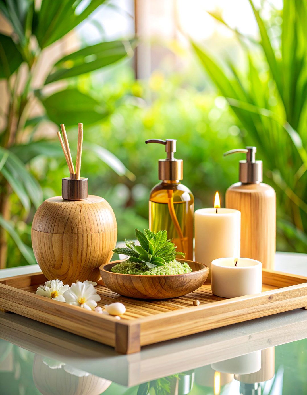 Bamboo Zen Spa Tray - 25 Bathroom Tray Ideas