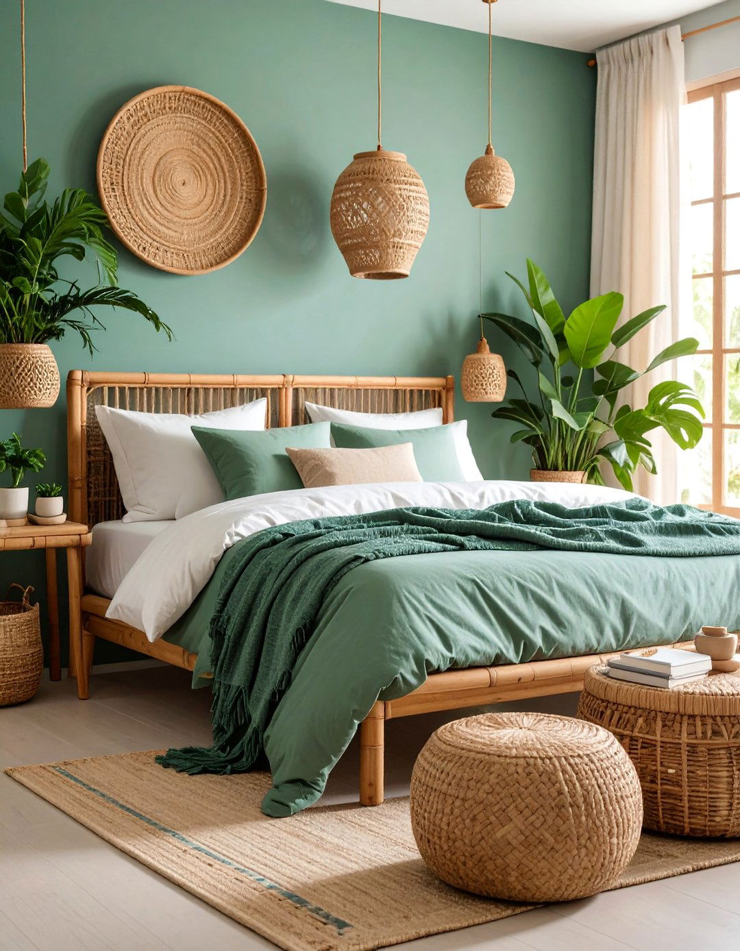 Bamboo and Rattan Natural Bedroom - 25 Hippie Bedroom Ideas
