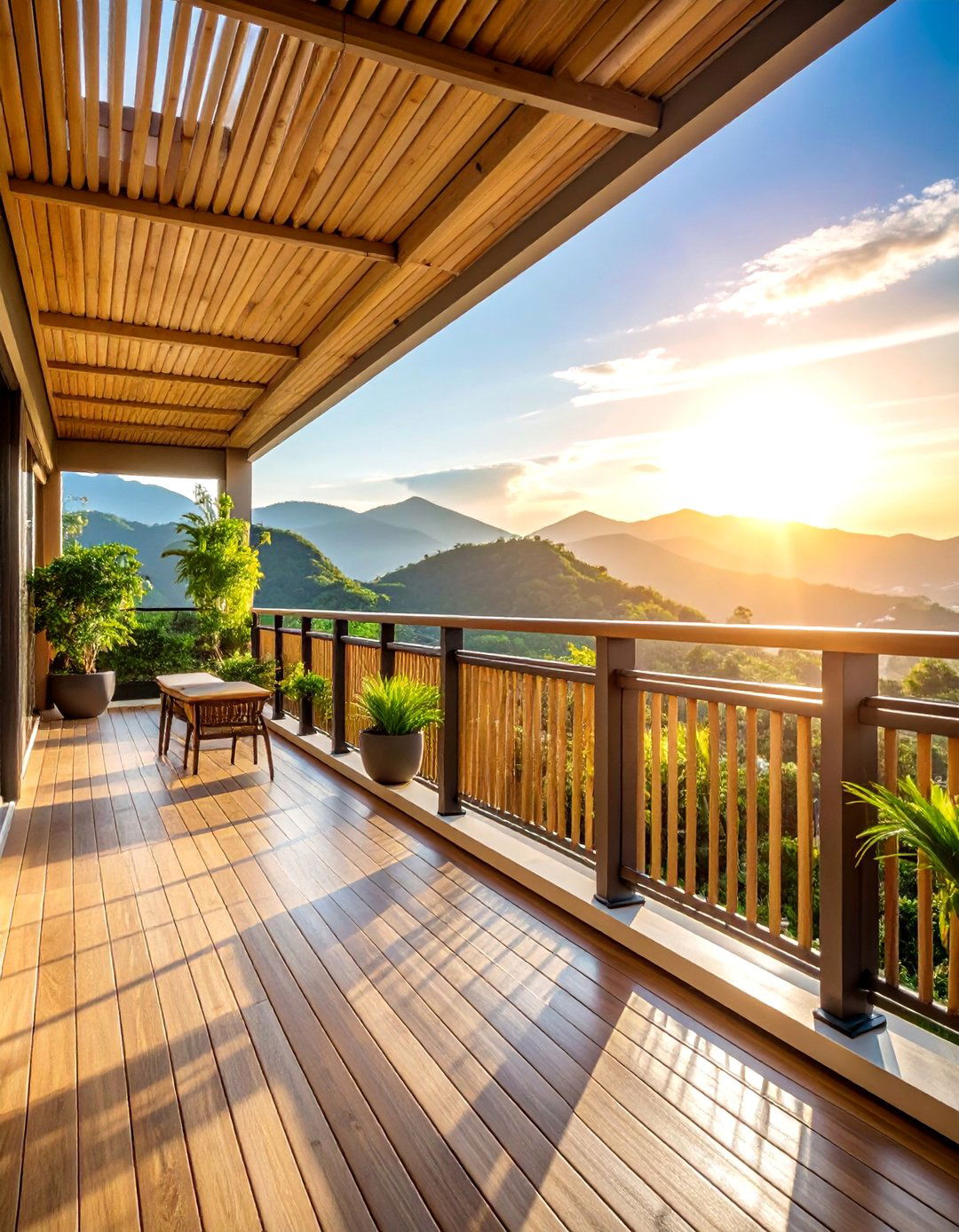 Bamboo and Steel Balcony Railing with Eco Friendly Design - 25 Balcony Railing Design Ideas
