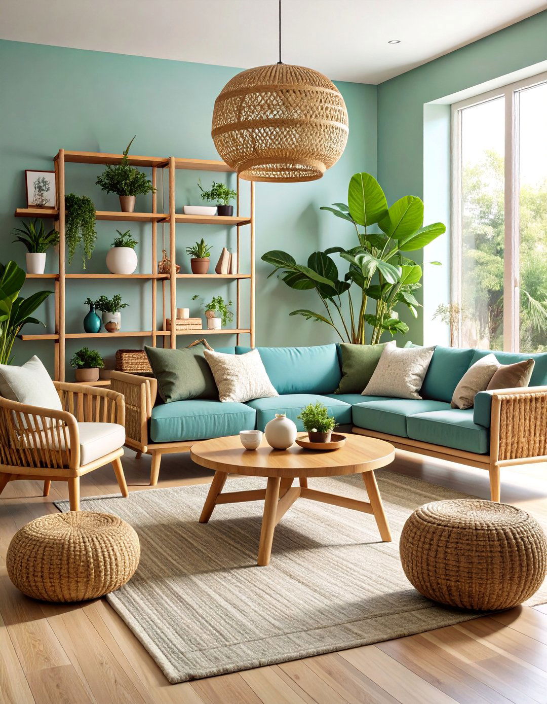 Bamboo and Sustainable Materials Living Room - 25 Organic Modern Living Room Design Ideas