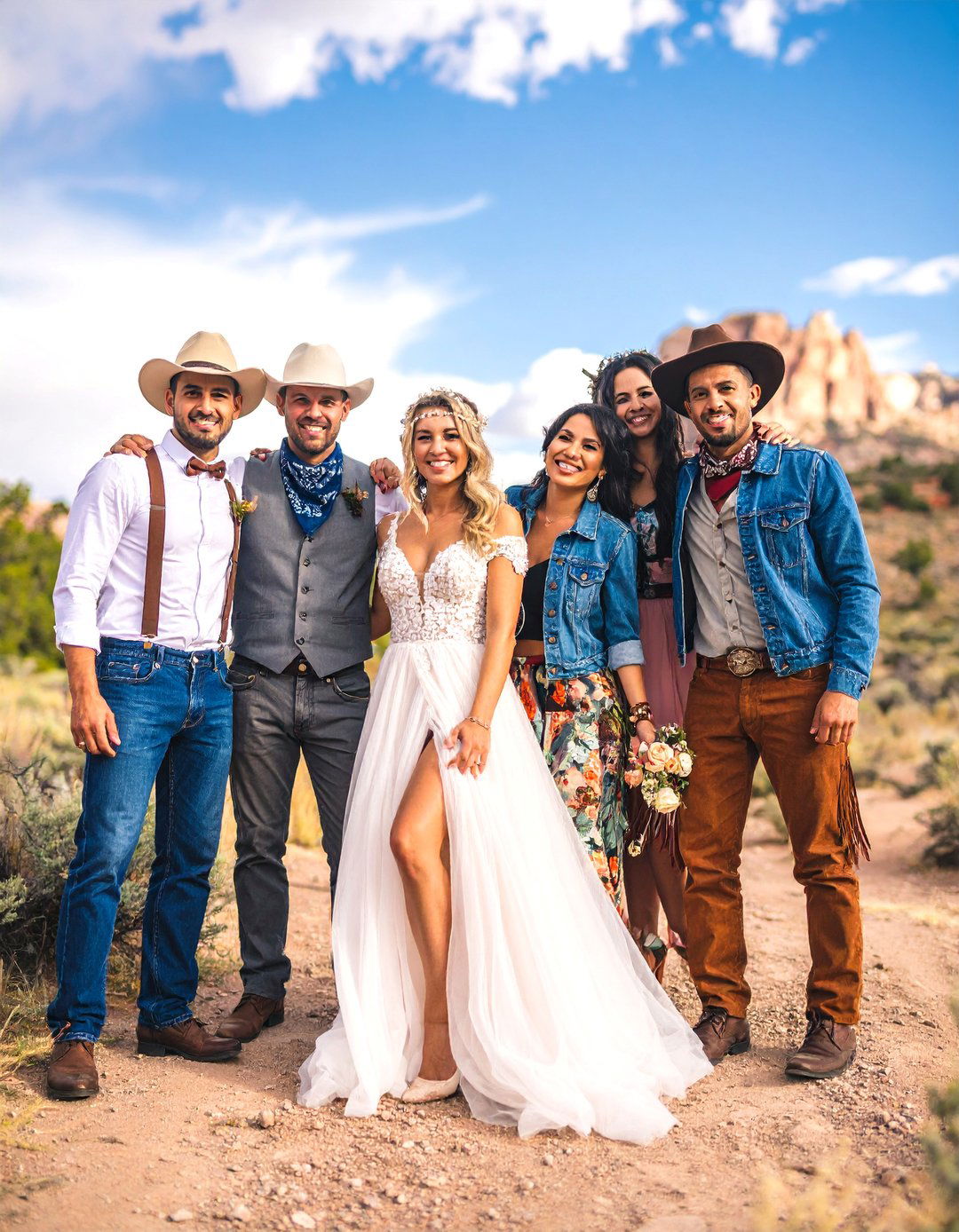 Bandana and Denim Wedding Party Attire - 25 Western Wedding Ideas