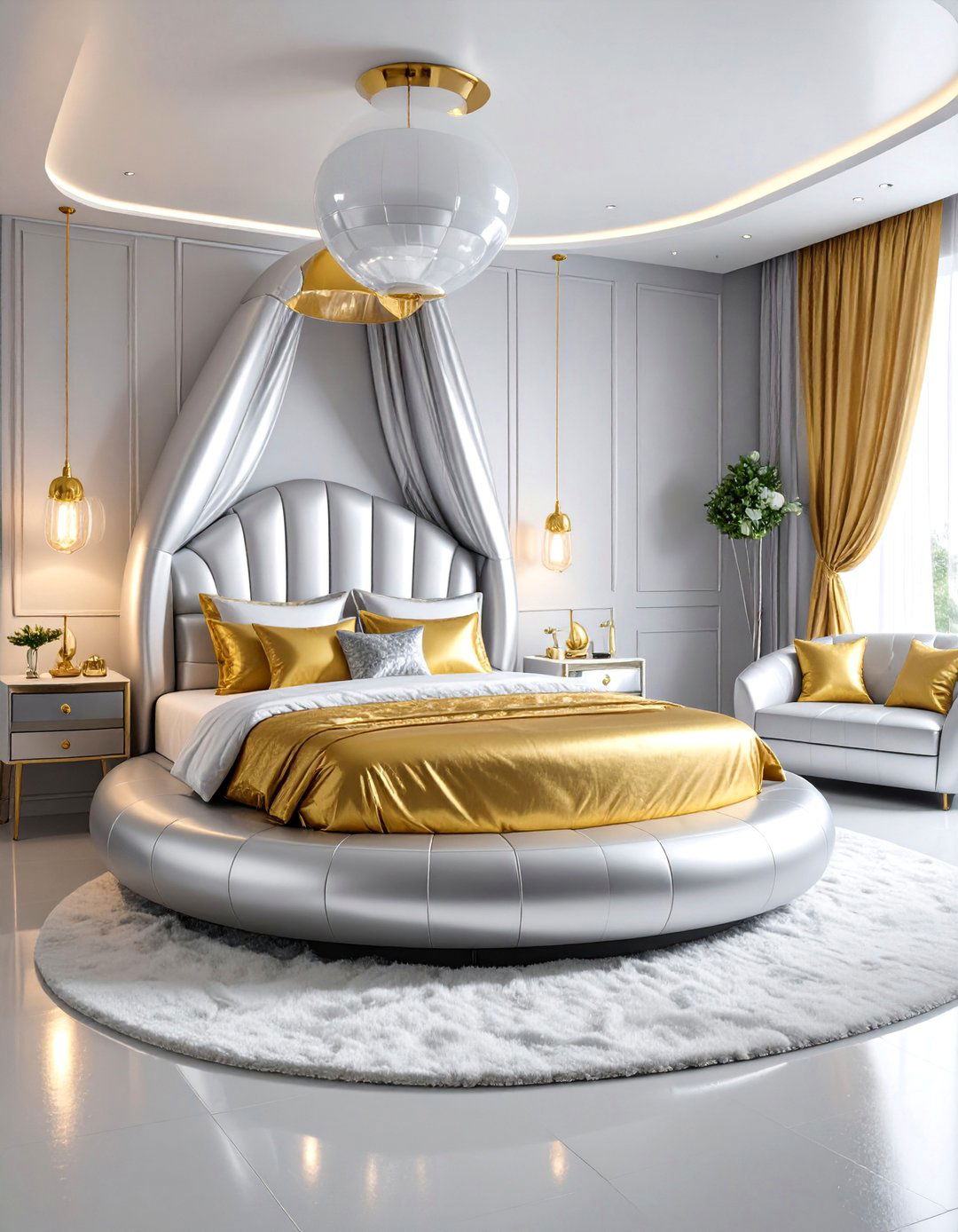 Barbarella Space Girl Bedroom with Cosmic Glamour - 25 60s Bedroom Ideas