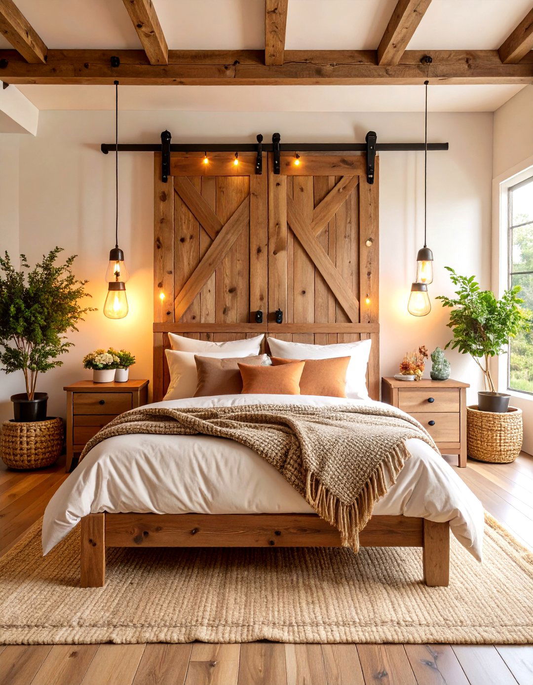 Barn Door Accent Farmhouse Bedroom - 25 Farmhouse Bedroom Ideas