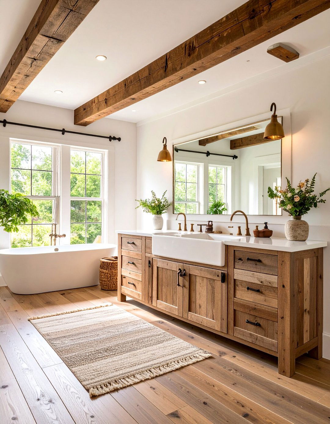 Barn Door Vanity with Reclaimed Wood Accents - 25 Country Bathroom Ideas