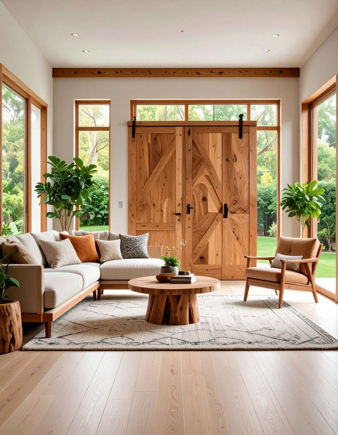 Barn Door with Natural Edge Live Wood Slabs - 25 Barn Door Ideas