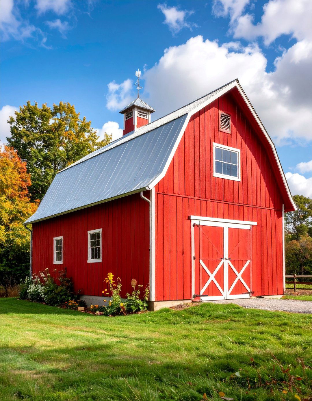 Barn Red Shed with Galvanized Metal Trim - 25 Shed Color Ideas