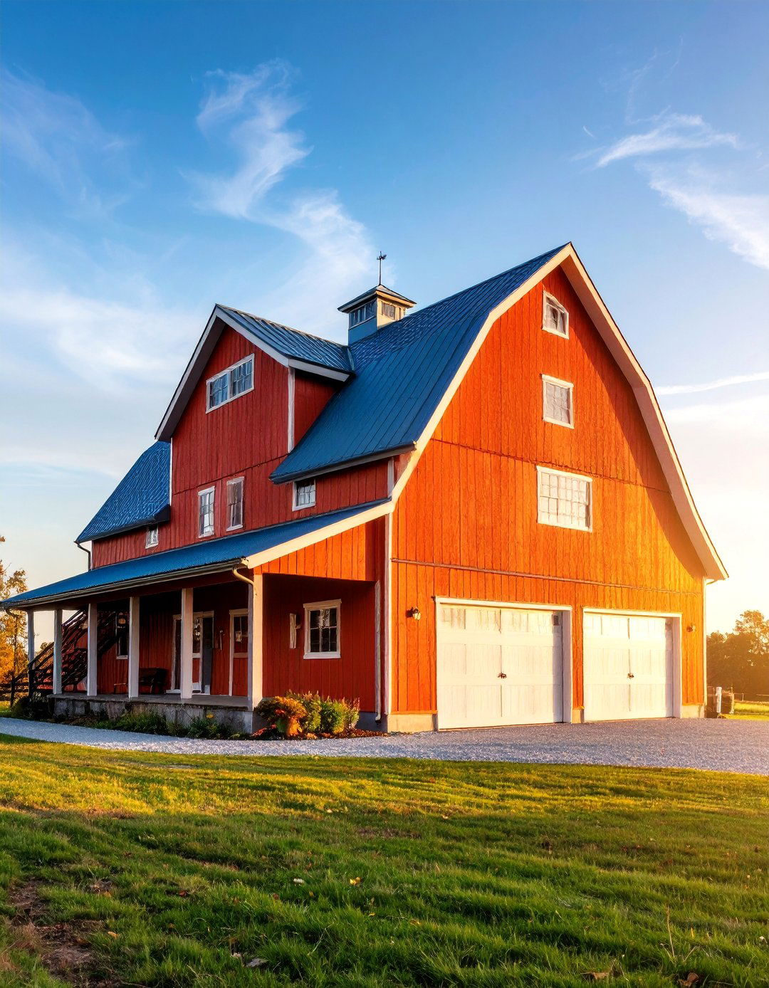 Barn Style Garage with Loft Storage Space - 25 Rustic Garage Ideas