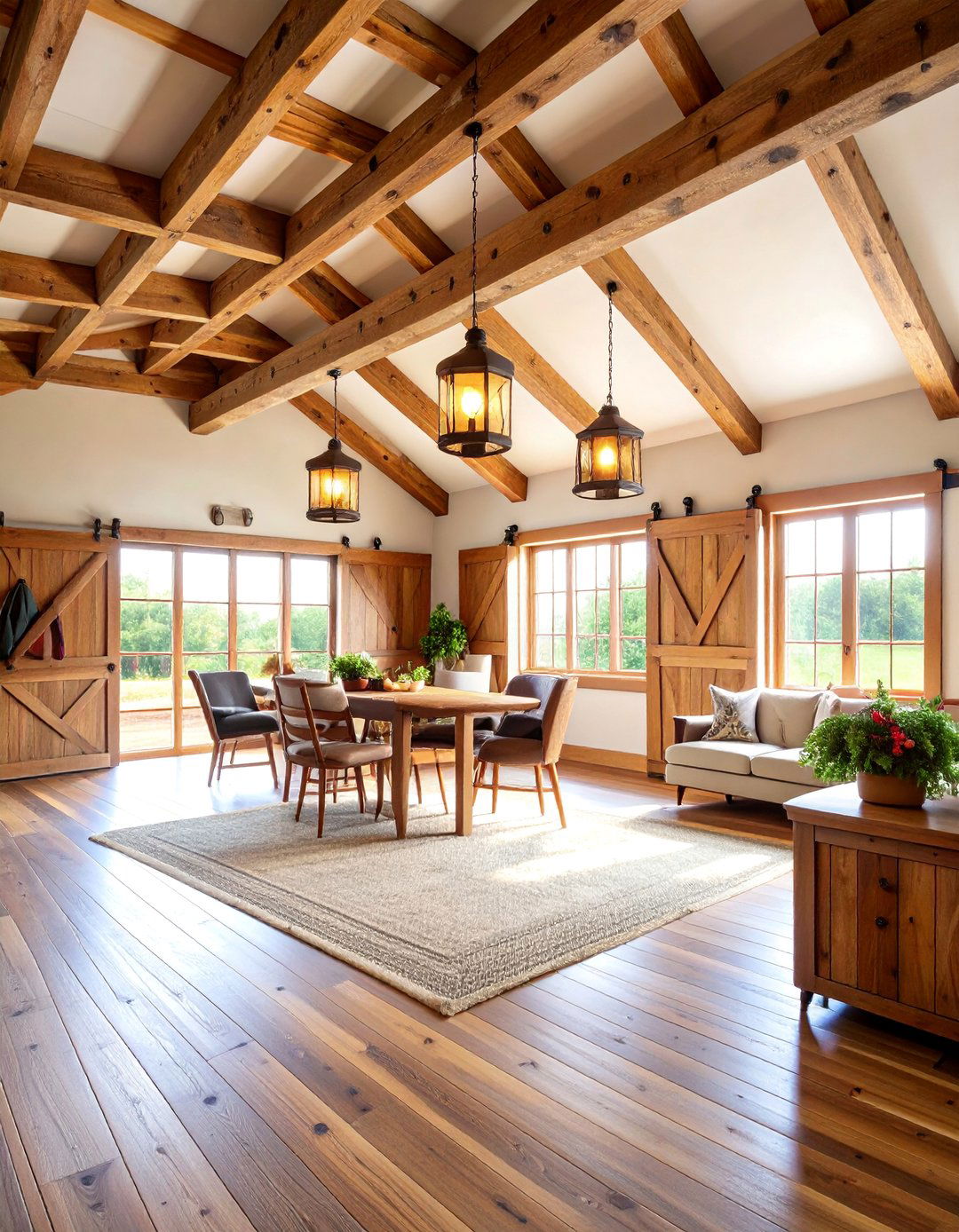 Barn Style Tack Room with Exposed Beams - 25 Tack Room Ideas
