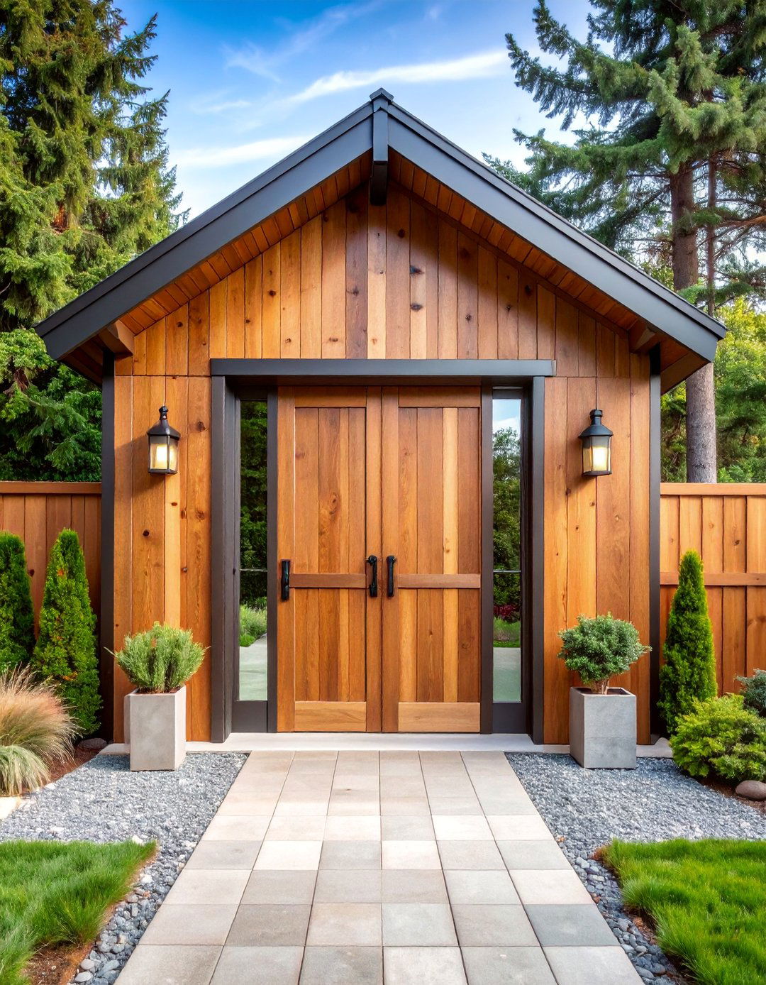 Barn Wood Door with Steel Frame - 25 Rustic Front Door Ideas