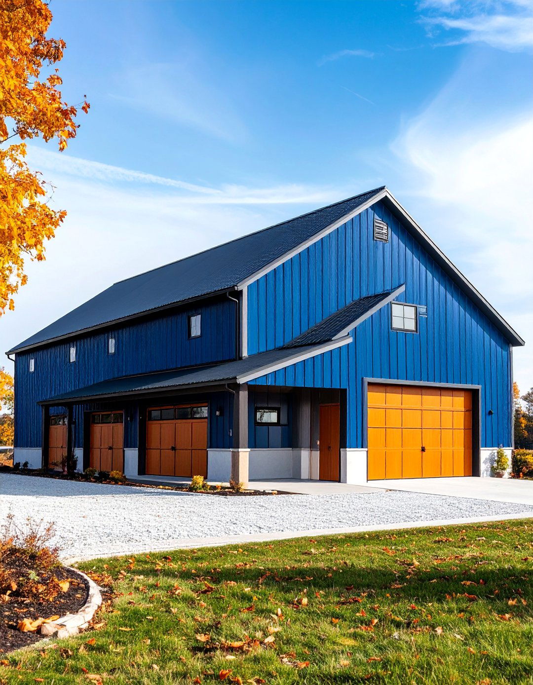 Barndominium with Metal Siding and Gable Roof - 25 houses with black roofs