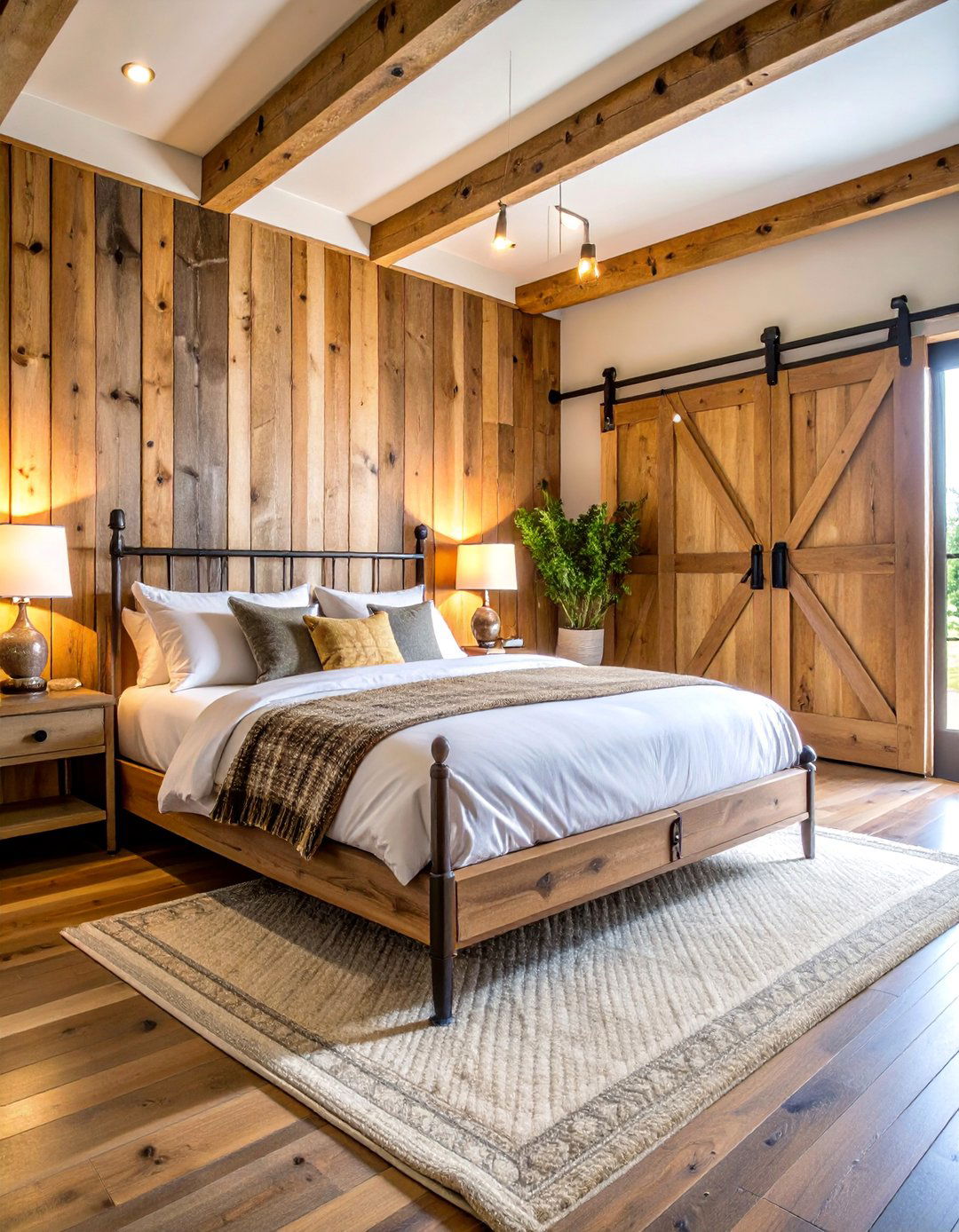 Barnwood Accent Country Bedroom - 25 Country Bedroom Ideas